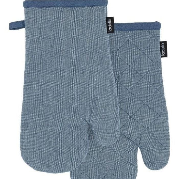 2pk Ladelle Eco Recycled Blue Heat Protection Kitchen Oven Mitts