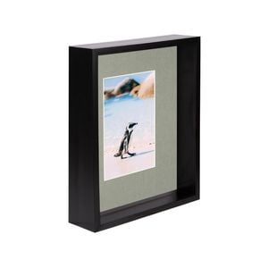 Nicola Spring 8" x 10" Black 3D Deep Box Photo Frame - 4" x 6" Mount