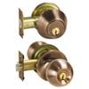 Delf Antique Copper Valenica Double Cylinder Deadbolt and Knob Set
