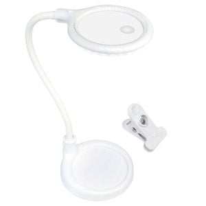 Brilliant White Magoo Magnifier Clamp And Desk Lamp