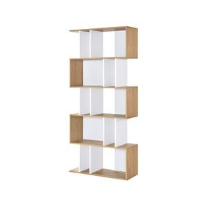 Ian 5 Tier Bookshelves – Oak & White