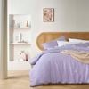 Vintage Design Homewares Super King Light Slate Grey Lilac French Linen Quilt Cover Set