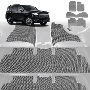 6D Diamond Car Floor Mats for Toyota LandCruiser 200 2012-2021 GX GXL-Ultimate Set-Grey-Outback GT