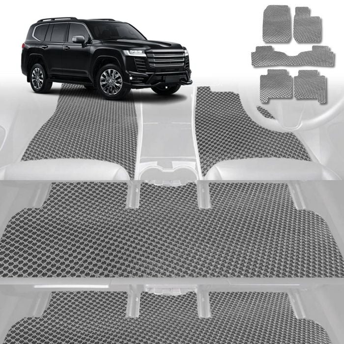 6D Diamond Car Floor Mats for Toyota LandCruiser 200 2012-2021 GX GXL-Ultimate Set-Grey-Outback GT