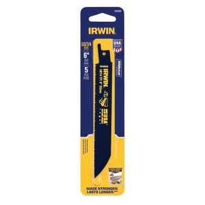 IRWIN 152mm 10/14TPI Bi-Metal Fire And Rescue Reciprocating Saw Blade - 5 Pack