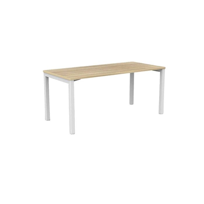 Olg Axis Table 4 Leg White Frame New Oak Smooth Top L1600mm X W750mm