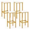 Costway 65cm Square Bar Stool Set Of 4 Breakfast Barstool Dining Chair