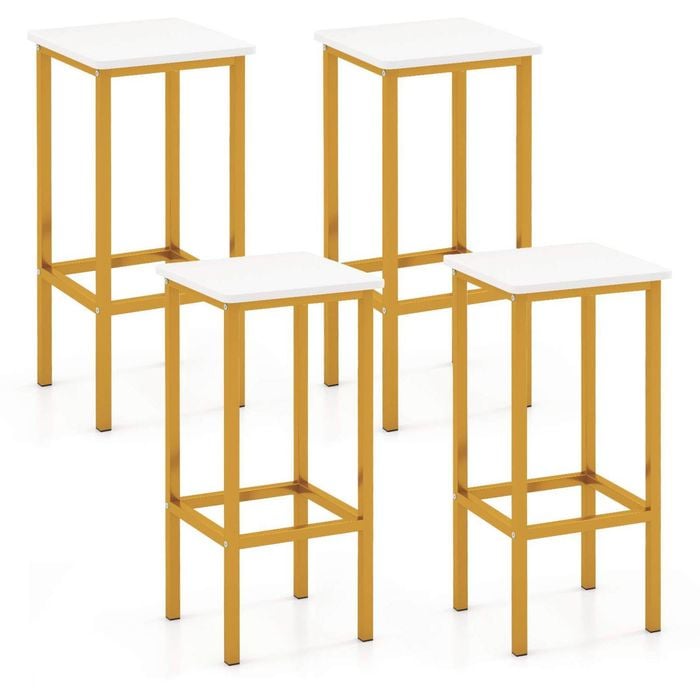 Costway 65cm Square Bar Stool Set Of 4 Breakfast Barstool Dining Chair