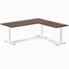 Desky Fixed Height American Rustic Pine Softwood L-shape Office Desk 1800x1750mm White Frame
