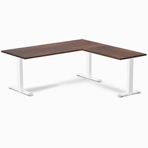 Desky Fixed Height American Rustic Pine Softwood L-shape Office Desk 1800x1750mm White Frame