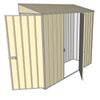 Build-a-Shed 0.8 x 2.3 x 2m Skillion Dual Hinged Door Shed - Cream