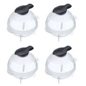 4pc Prepara Jumbo Slow-Melting Whiskey Drink Ice Ball Sphere Mould Large Black