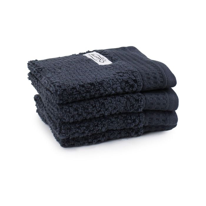 4pc Onkaparinga 30x30cm Avalon Face Washer 550GSM Midnight