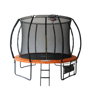All 4 Kids 10 Ft Jump Zone Spring Trampoline With Basketball Board