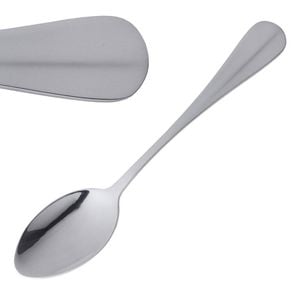 Olympia Dessert Spoons Baguette 18/0 Stainless Steel High Polish Finish 12 Pack 180mm