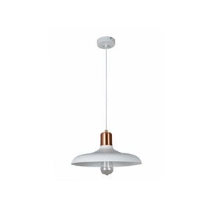 CLA Lighting PASTEL Dome Shape with Copper Lamp Holder Cover Pendant Light - White