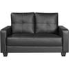 2 Seater Fire Retardant PU Leather Sofa - Black