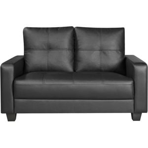 2 Seater Fire Retardant PU Leather Sofa - Black