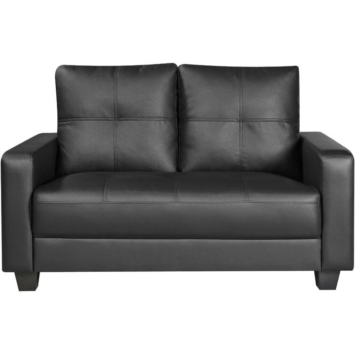 2 Seater Fire Retardant PU Leather Sofa - Black