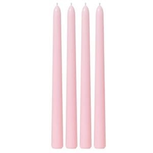 4x Tapered Dinner Candles Unscented Taper Wedding Candle 25cm in Pink - Pink | Candles