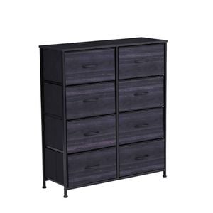 Bellos Living 8 Drawer Chest Woodgrain Pattern in Black