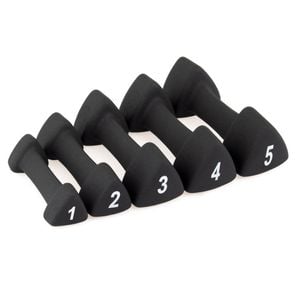 Smai Dumbbell Set - Neoprene 1kg-5kg Pairs - Black