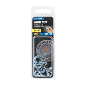 Zenith 5/32" Zinc Plated Wing Nut - 10 Pack
