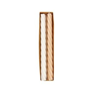 2pc Urban 25.5cm Swirl Pillar Vanilla Scented Candle - Cream/hone