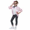 50s Satin Varsity Jacket Old School Greaser Rock Roll Pink Girls Costume XS