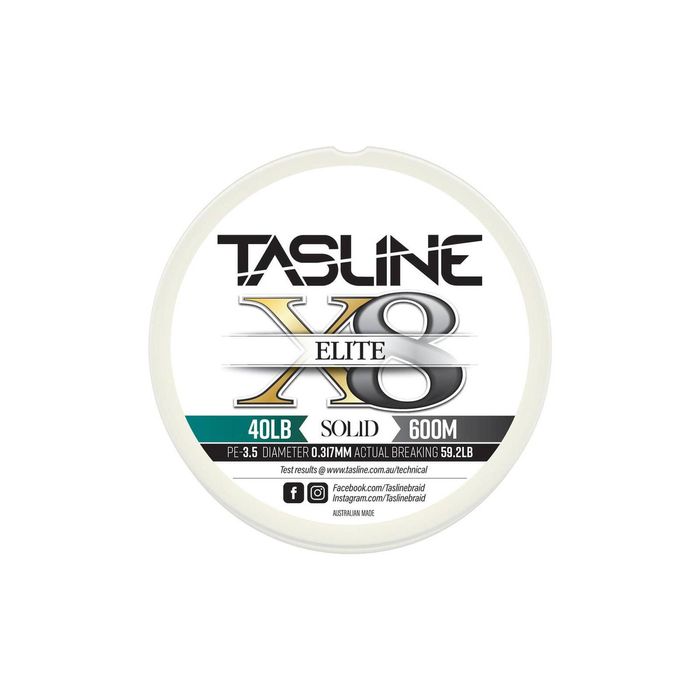Tasline Elite White 600m Braid Fishing Line 40lb