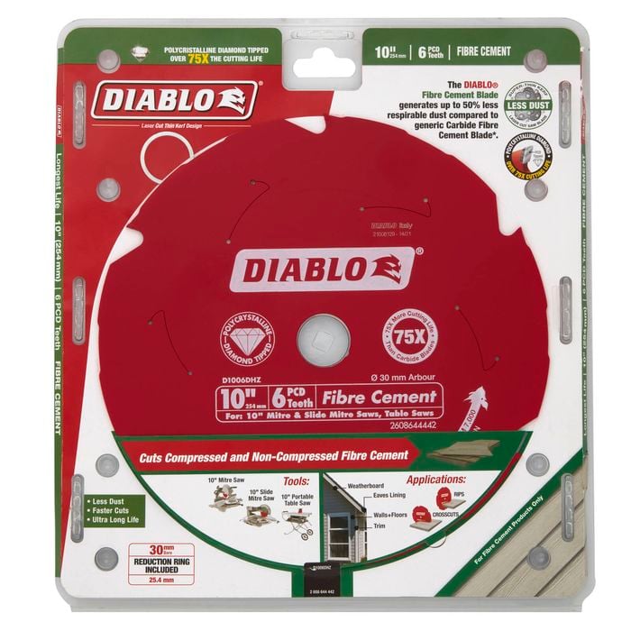 Diablo 254mm/10" 6T Fibre Cement Circular Saw Blade