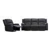 Anderson 1+3 Seater Fabric Electric Recliner Sofa Lounge Chair Set Jet Dark Grey