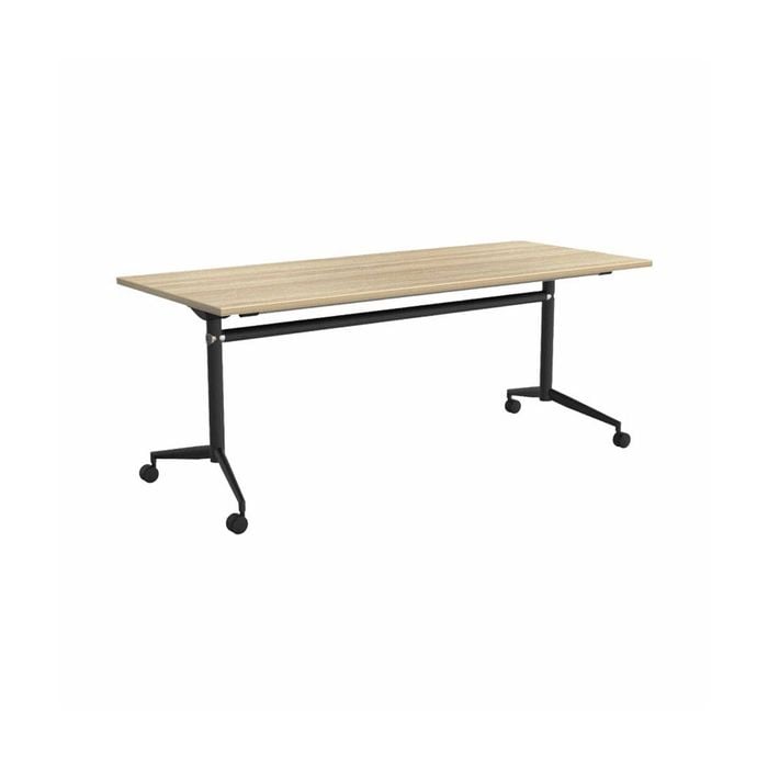 Olg Uniflip Table Black Frame New Oak Smooth Top L1200mm X W750mm