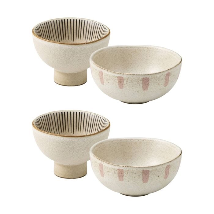 2x 2pc Ecology Multicoloured Cecile Condiment Bowl Set Stoneware Earth Tones