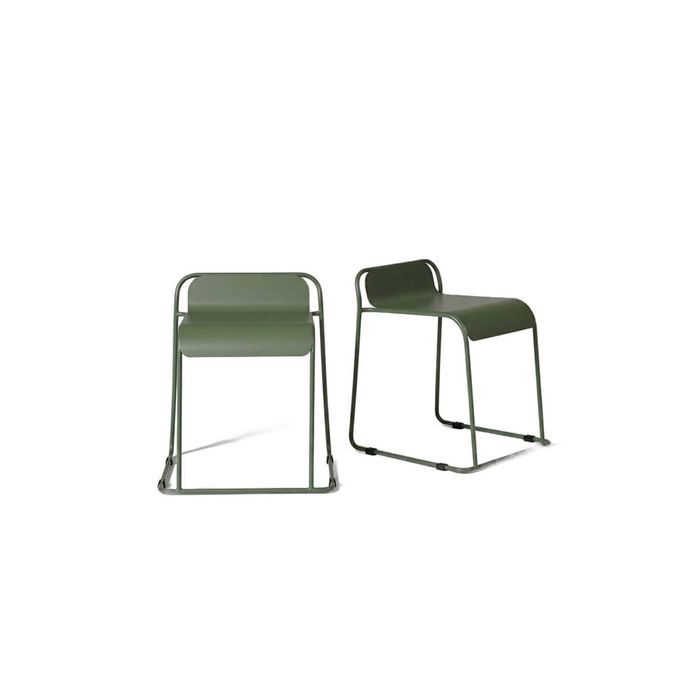 Seek and Ramble Parco Outdoor Stool Olive Set Of 2