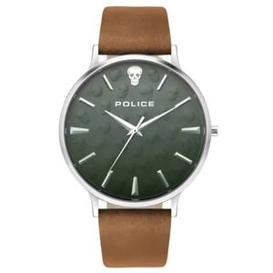 Police Green Dial Leather Strap Men's Watch (pl.16023js/13)