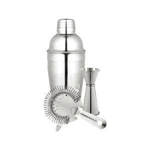 Bartender 3 Piece Stainless Steel Cocktail Set - 550ml