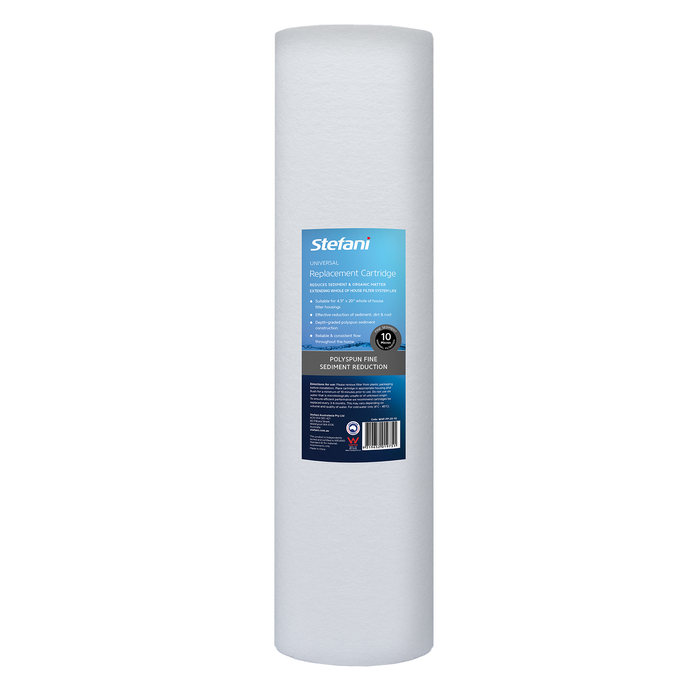 Stefani 10 Micron 4.5 x 20" Polyspun Sediment Whole Of House Replacement Water Filter Cartridge
