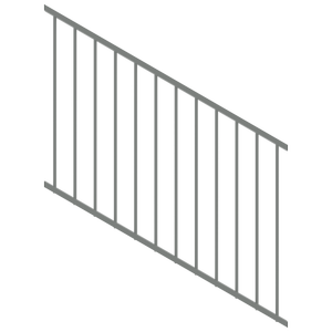 ProtectorAl 350-1200 x 900mm Palladium Silver Raked 16-30º Flat Top Garden Fence Panel