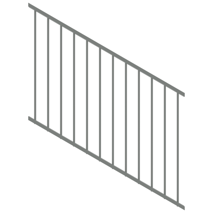 ProtectorAl 350-1200 x 900mm Palladium Silver Raked 16-30º Flat Top Garden Fence Panel