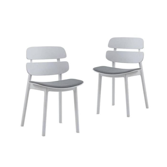 Daphne Dining Chairs PP Upholstered Seat White (set of 2)