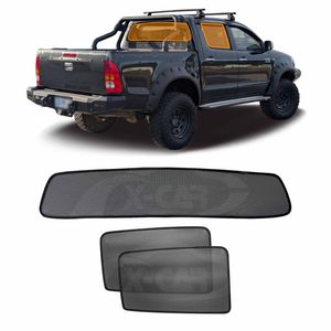 Window Sun Shades For Toyota Hilux Dual Cab 2005-2015 Car Uv Protection Custom Rear Windscreen Shade Blind Mesh