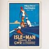 Galrie Vintage Isle of Man Travel Poster: Birkenhead & Liverpool Journey Art Design, Wood Frame, A2 42 x 60cm (16 x 24inch)