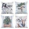Jingle Jollys Christmas Cushion Covers Set of 4 Pillow Covers 45x45cm Christmas Decor Blue