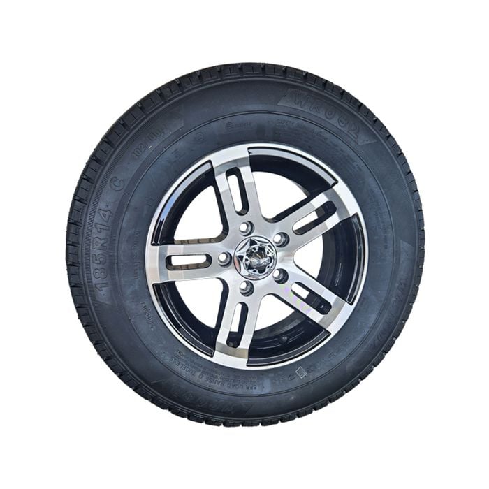 Sunrise 14" Ford Alloy Rim With 185r14c Tyre Machined Face - Wrtf14a185