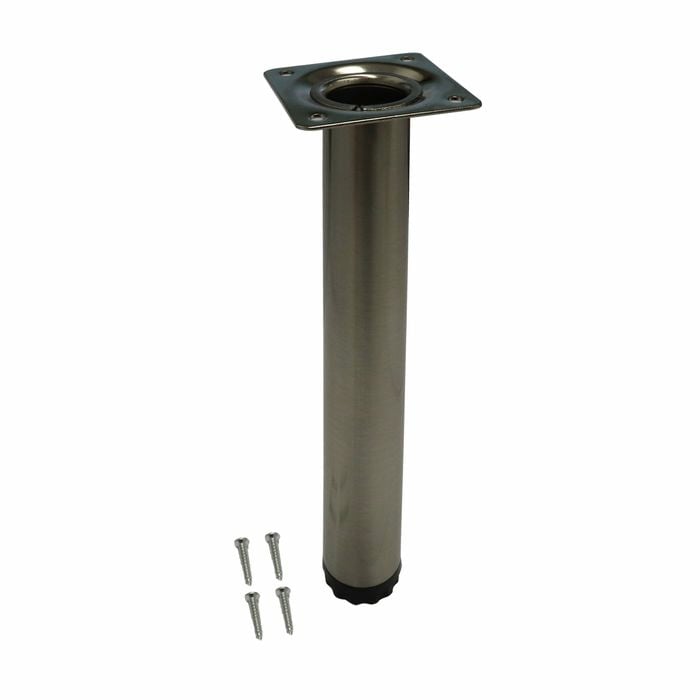 Adoored 30 x 230mm Brushed Nickel Round Table Leg