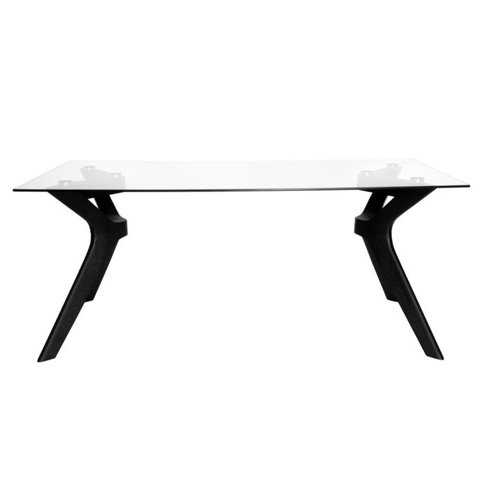 SK Designer Living | Murf Collection | Rectangular Glass Dining Table | 180cm - Black