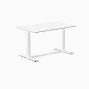 Desky Fixed Height White Melamine Desk 120x75cm White Leg