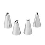 4pc Wilton Stainless Steel Specialty Piping Tip Set Cake Decorating Nozzle SLV