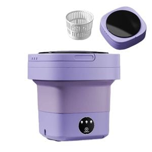 Catzon Portable Foldable Washer 8L Mini Laundry Machine Travel RV-Purple